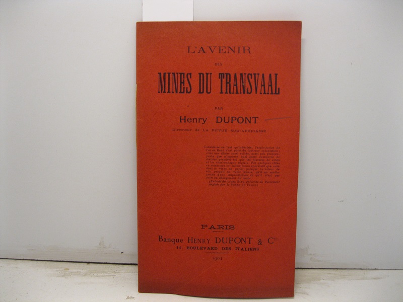 L'avenir des mines du Transvaal